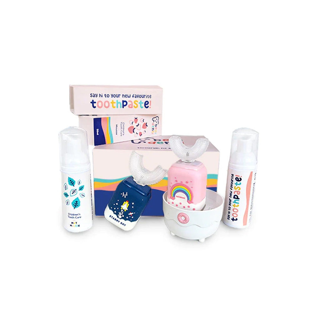 Set famiglia Belli Denti® - 2x spazzolino elettrico e 2x dentifricio schiumoso