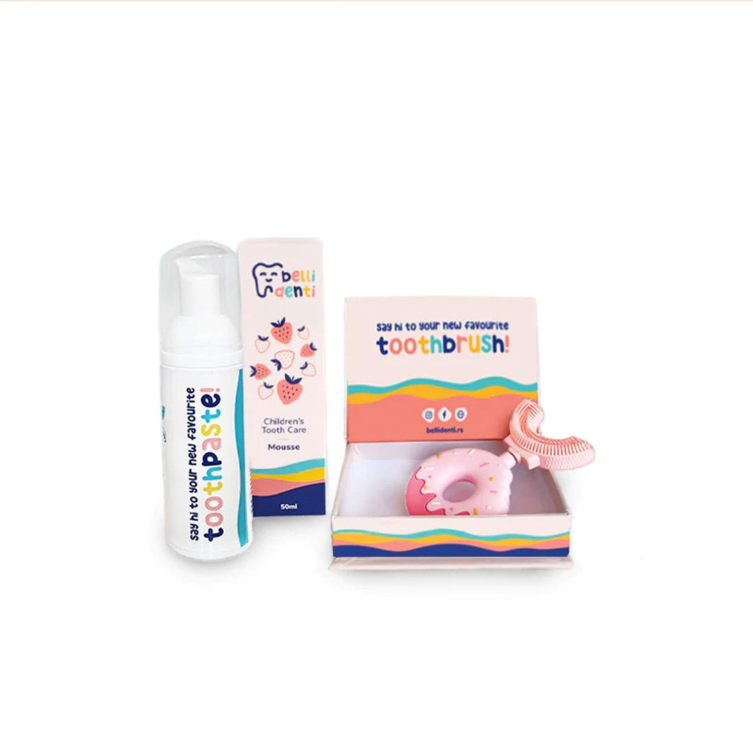 Belli Denti® Set - Spazzolino e Dentifricio Schiumogeno