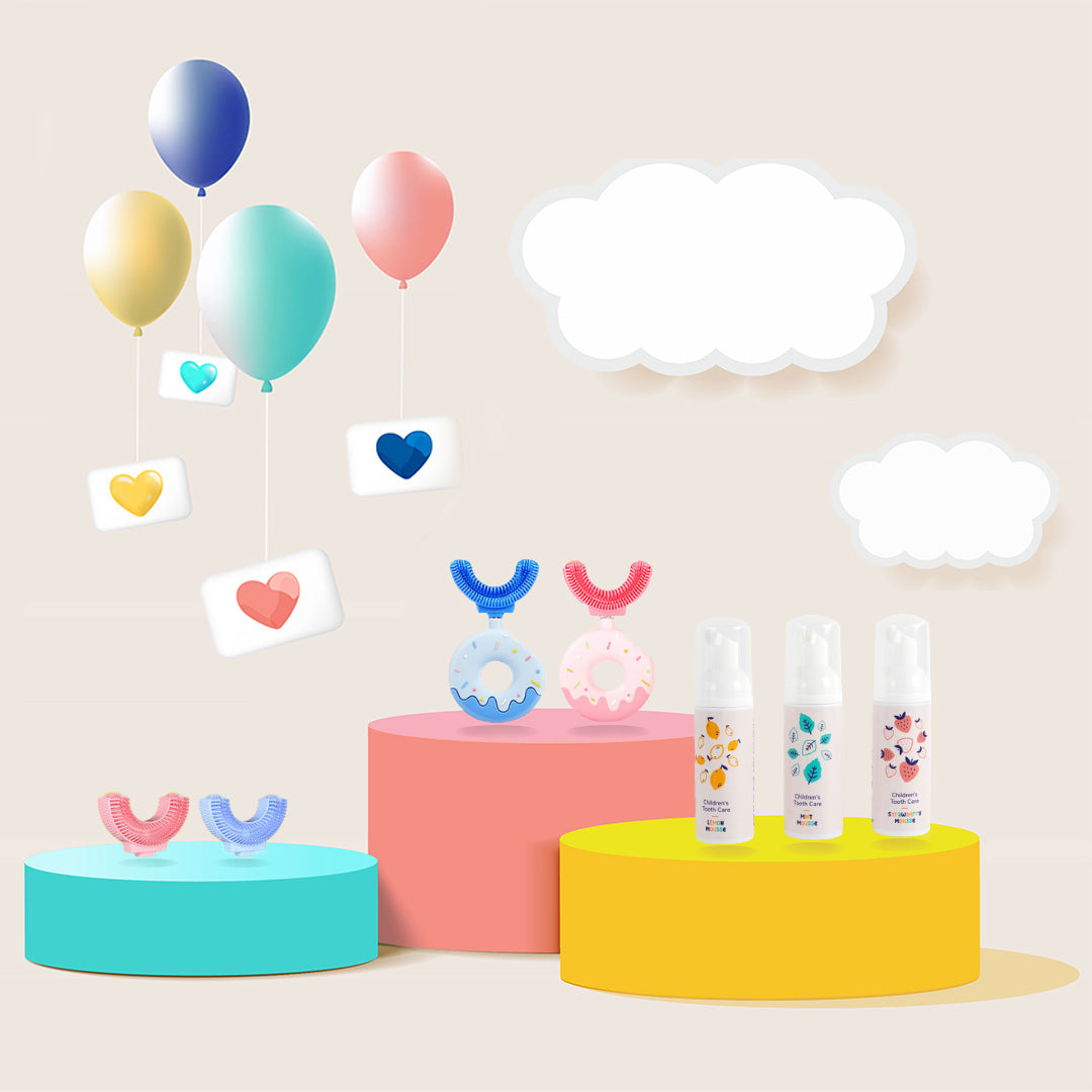 Belli Denti® Set di Compleanno con Biglietto - Spazzolino, Dentifricio, Accessorio